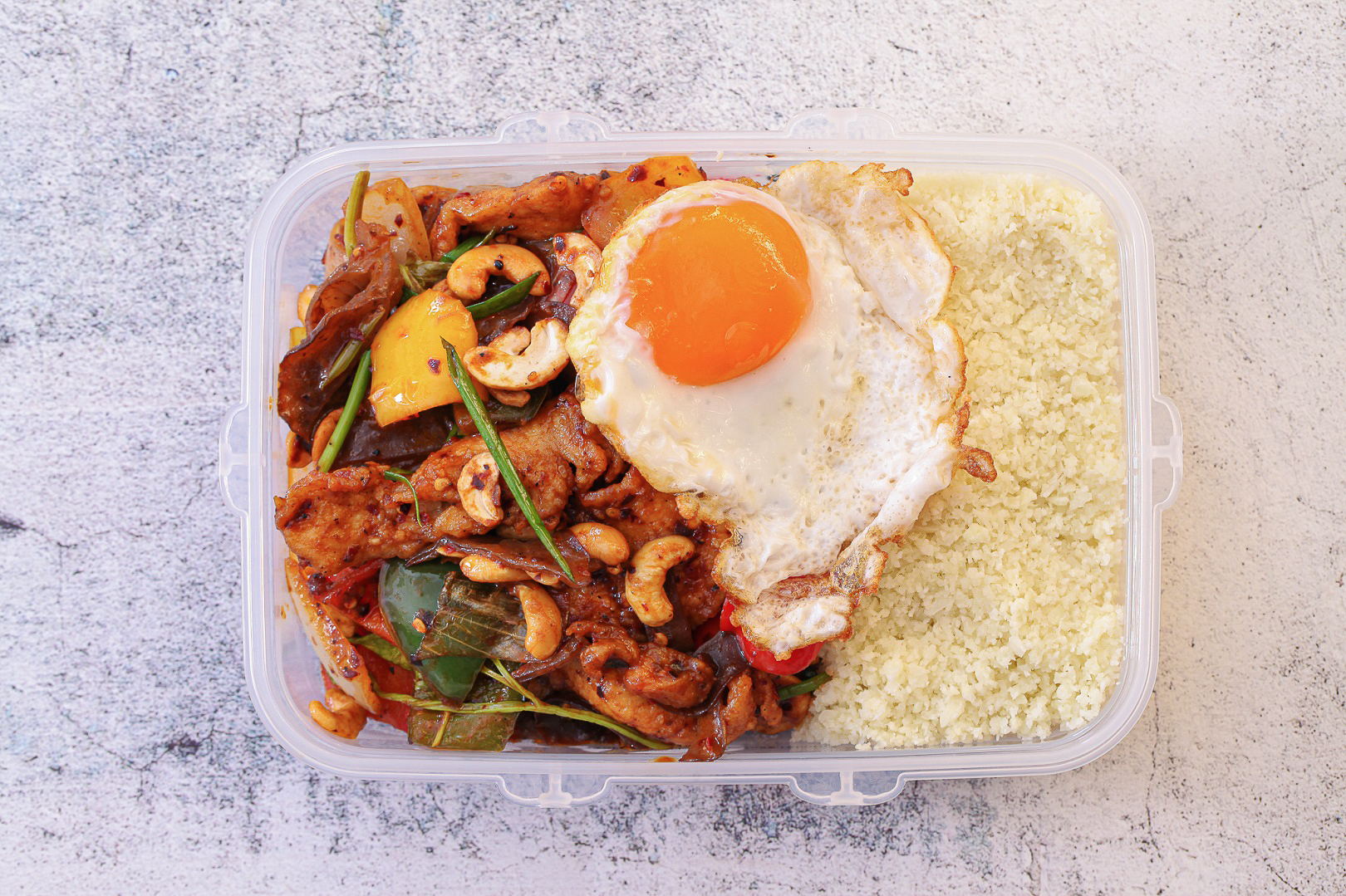 Pasture-raised chicken with cashew nuts